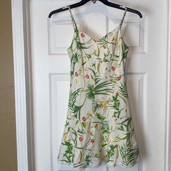 a loves a Tropical Print Off White Mini Dress - Picture 2 of 15